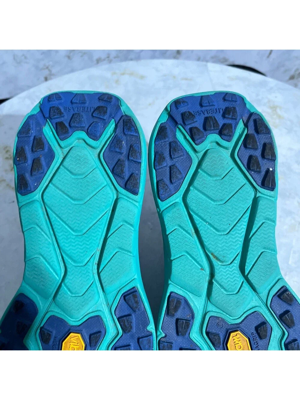 Hoka One One Zinal Women's Size 5.5 Running Shoes Blue Outdoor Vibram Sneakers
